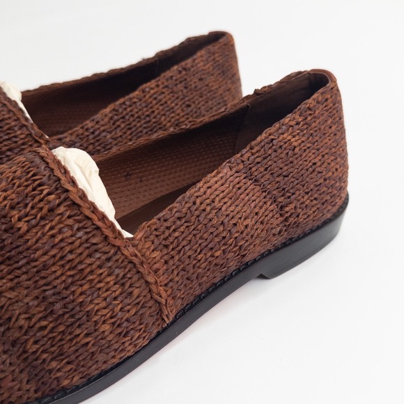 Cole Haan Resort Loafers Men's 10M Brown Woven Leather Artisan Slip On Shoes